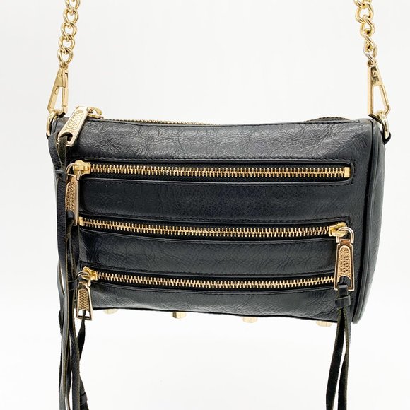 REBECCA MINKOFF Mini 5 Zip Leather Crossbody Bag - Picture 9 of 9